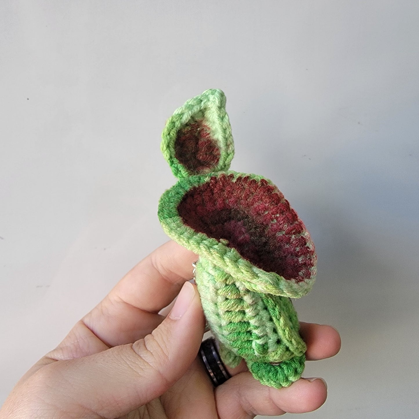 Nepenthes lowii crochet keychain