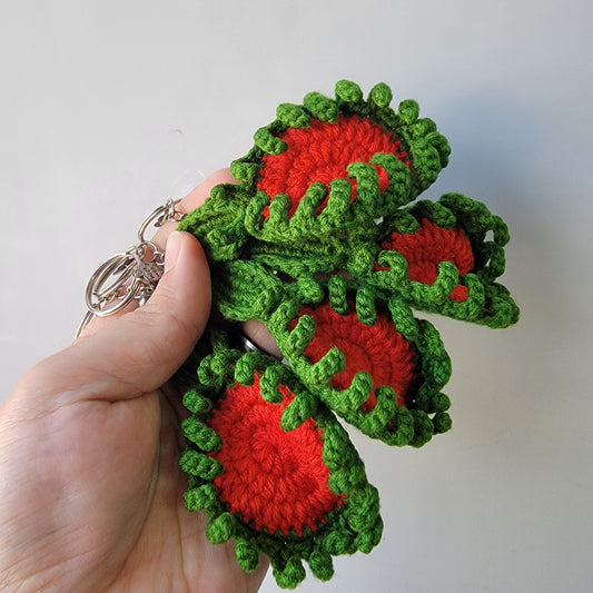 Venus Fly Trap crochet keychain