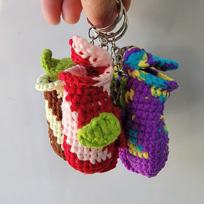 Nepenthes crochet keychain multicolored